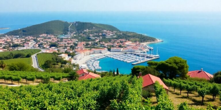 Bozcaada'nın doğal güzellikleri ve berrak deniz manzarası.